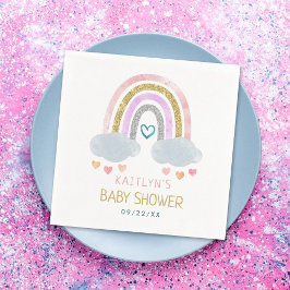 Servilleta De Papel Cuidada toalla de Baby Shower arcoiris