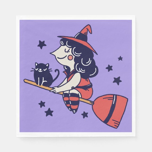 Servilleta De Papel Cuidada Witch Halloween papel servilletas (Anverso)