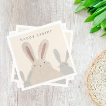 Cuidada y simple acuarela Bunny Napkins Easter