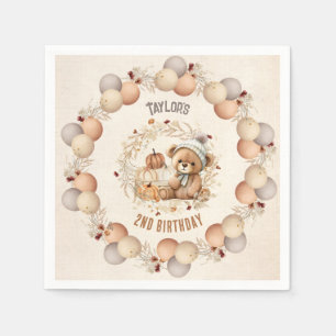 Servilleta De Papel Cuidado Oso de Teddy Caída Cumpleaños Boy Papeles