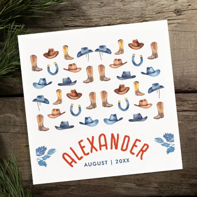 Servilleta De Papel Cuidado Rodeo Rojo Azul Caballo Vaquero Nombre de  (Subido por el creador)