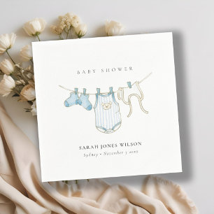 Servilleta De Papel Cuidado simple azul niño de la línea de ropa Bab