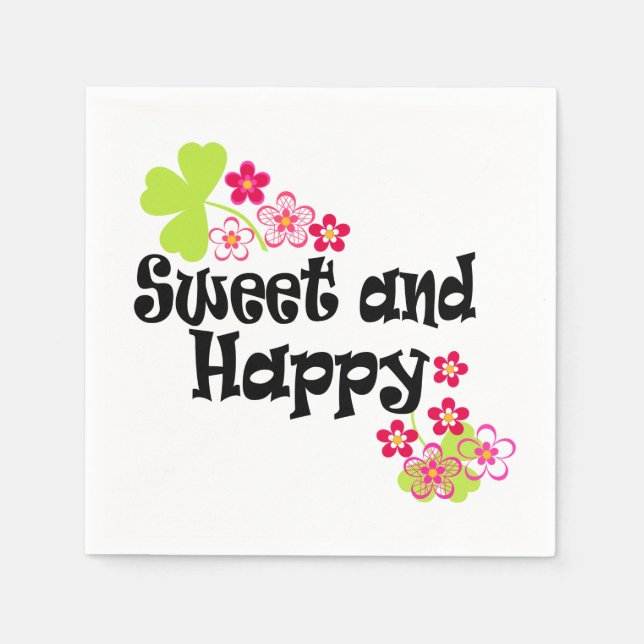 Servilleta De Papel Cuidado y feliz (Anverso)