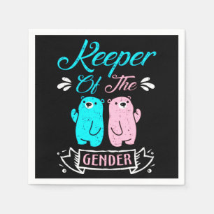 Servilleta De Papel Cuidadora del oso de peluche rosa y azul de género
