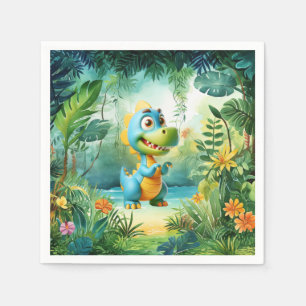 Servilleta De Papel Cuidados dinosaurios Napkins de cumpleaños