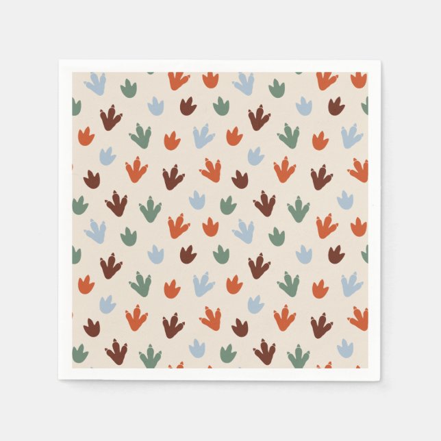 Servilleta De Papel Cuidados dinosaurios Napkins Party Birthday (Anverso)