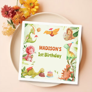 Servilleta De Papel Cuidados dinosaurios Napkins Party Birthday