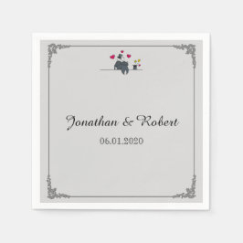 Servilleta De Papel Cuidados dos Personalizados de Grooms Boda Gay Nap