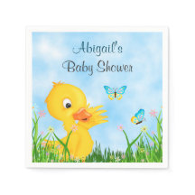 Cuidados Duckling y mariposas Boy Baby Shower