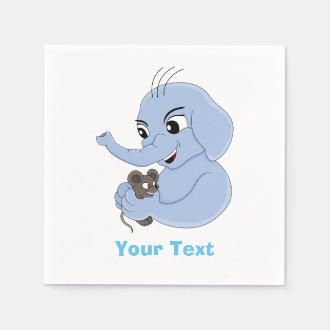 Servilleta De Papel Cuidados elefantes personalizados (Anverso)