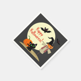 Servilleta De Papel Cuidados espantapájaros de papel de Halloween y Ki