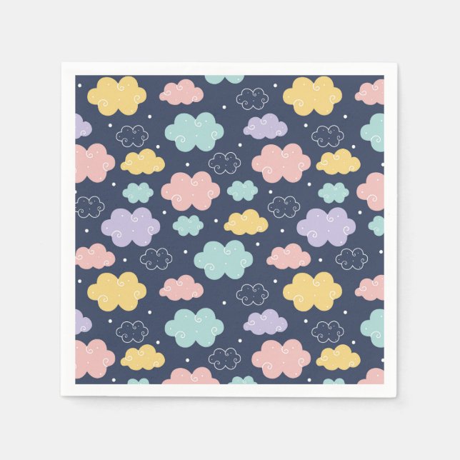 Servilleta De Papel Cuidados Kawaii Cloud Pattern Paper Napkins (Anverso)