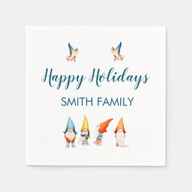 Servilleta De Papel Cuidados Navidades elves toallas de papel (Anverso)