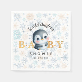 Servilleta De Papel Cuidados Navidades Penguin Baby Shower Napkins