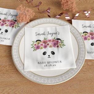 Servilleta De Papel Cuidados Panda Bear Chica Baby Shower Papeles
