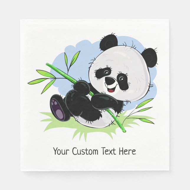 Servilleta De Papel Cuidados panda personalizados de papel de texto (Anverso)