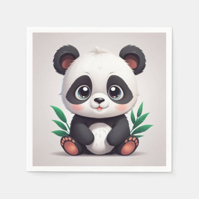 Servilleta De Papel Cuidadosamente servilletas pandas (Anverso)