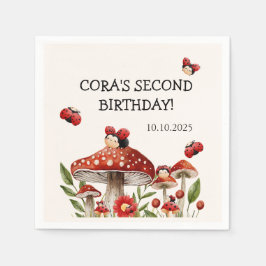 Servilleta De Papel Cuidar nuestro pequeño cumpleaños Chica de Ladybug