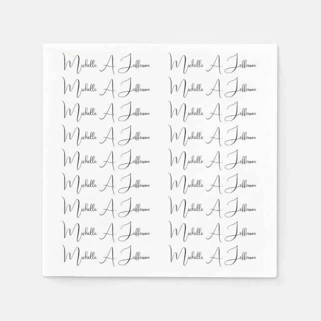 Servilleta De Papel Culigrafía de caligrafía creativa nombre personali (Anverso)