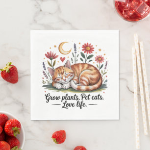 Servilleta De Papel Cultiva Plantas que las Mascotas Gatos Aman Vida L