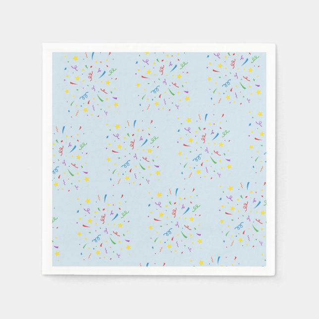 Servilleta De Papel Cumpleaños 1º Confetti Azul (Anverso)