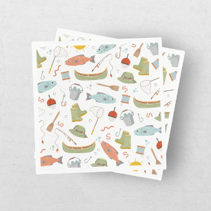 Servilleta De Papel Cumpleaños 1º de pesca O-Fish-Ally One para niños