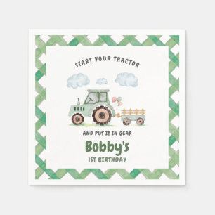 Servilleta De Papel Cumpleaños 1º de tu Tractor