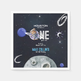 Servilleta De Papel Cumpleaños 1º del astronauta del espacio exterior