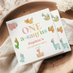 Servilleta De Papel Cumpleaños 1º primero de un dinosaurio A-Saurus