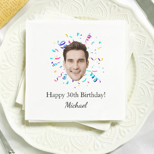 Servilleta De Papel Cumpleaños 10º 20º 30º 40º 50º 60º Cara Personaliz