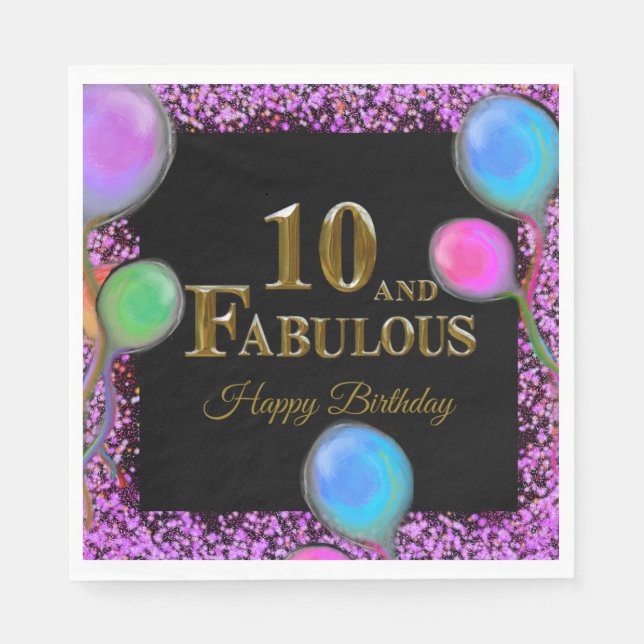 Servilleta De Papel Cumpleaños 10 (Anverso)