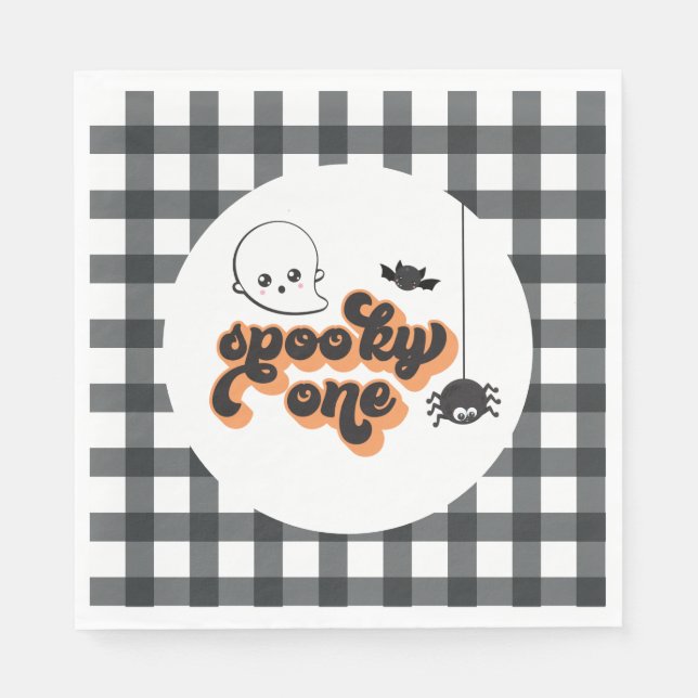 Servilleta De Papel Cumpleaños 1 de Halloween del Espeluznante (Anverso)