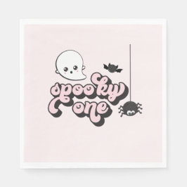 Servilleta De Papel Cumpleaños 1 de Halloween del pequeño espeluznante