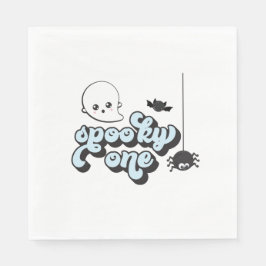Servilleta De Papel Cumpleaños 1 de Halloween del pequeño espeluznante