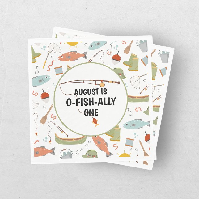 Servilleta De Papel Cumpleaños 1 de O-Fish-Ally One de Pesca para Niño (Subido por el creador)