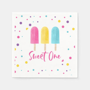 Servilleta De Papel Cumpleaños 1 de Rainbow Pop Sweet One