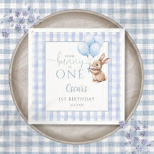Cumpleaños 1 de Some Bunny Is One globo azul
