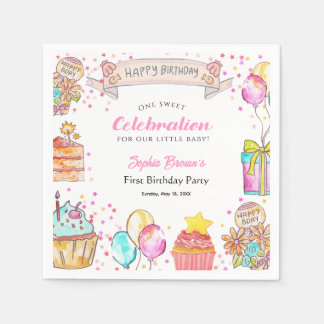 Servilleta De Papel Cumpleaños 1 de Sweet One Ice Cream