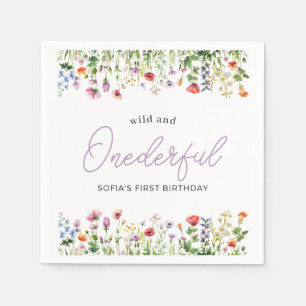 Servilleta De Papel Cumpleaños 1er de Wild and Onederful Wildflower