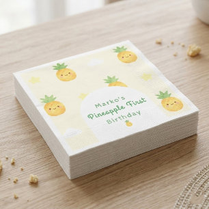 Servilleta De Papel Cumpleaños 1er Piña Acuarela Adorable