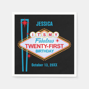 Servilleta De Papel Cumpleaños 21 de Las Vegas