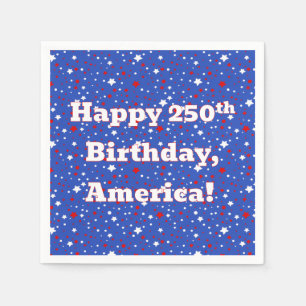 Servilleta De Papel Cumpleaños 250 de América en Azul