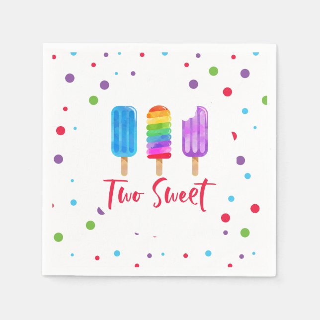 Servilleta De Papel Cumpleaños 2 de Two Sweet Arcoíris Pop (Anverso)