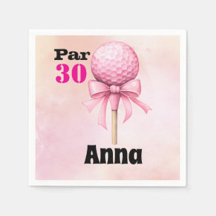 Servilleta De Papel Cumpleaños 30 de Golf Par tee mujer temática rosa
