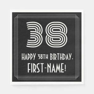 Servilleta De Papel Cumpleaños 38: Estilo Art Déco inspirado en "38"
