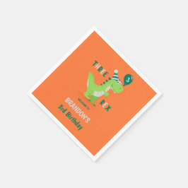 Servilleta De Papel Cumpleaños 3 del Dinosaurio Tres Rex