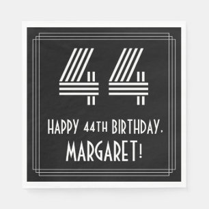 Servilleta De Papel Cumpleaños 44: Estilo Art Déco inspirado en "44"
