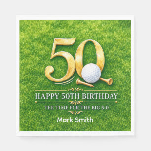 Servilleta De Papel Cumpleaños 50 de Golf en verde