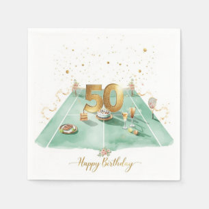 Servilleta De Papel Cumpleaños 50 de tenis raqueta de pelota de tenis