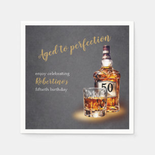 Servilleta De Papel Cumpleaños 50 del Whisky Envejecido a la Perfecció